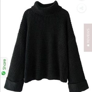 Goodnight Macaroon Retta Black Ribbed Sweater